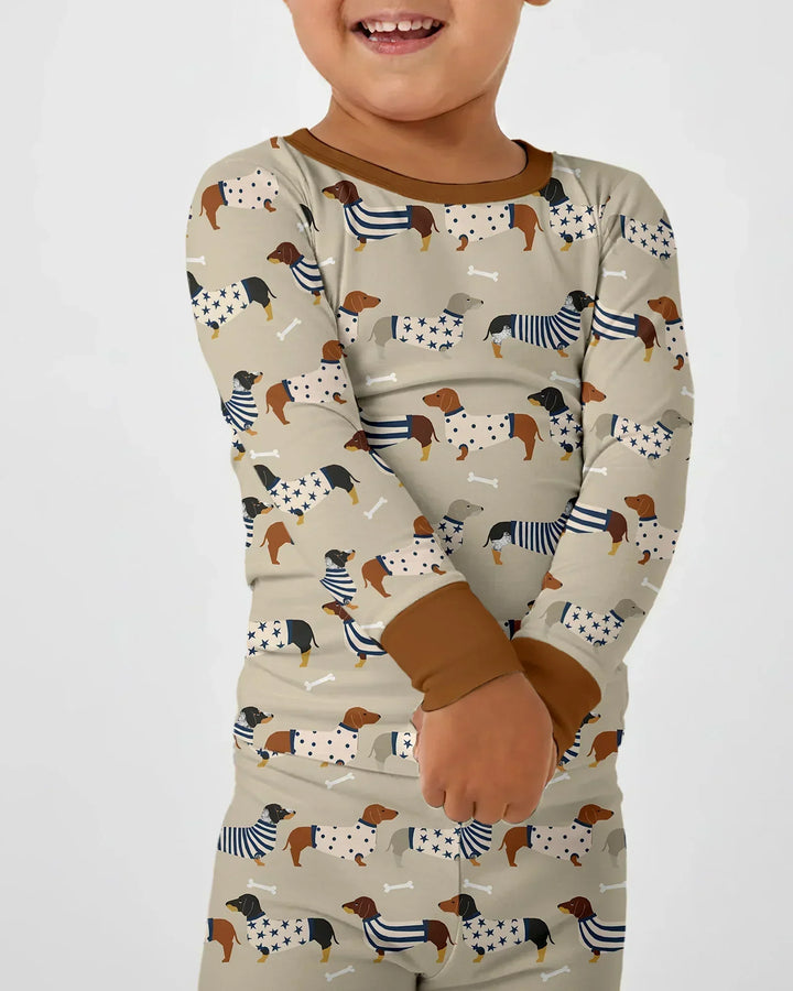 Zweiteiliges Langarm-Pyjama-Set mit Sommerfrüchten