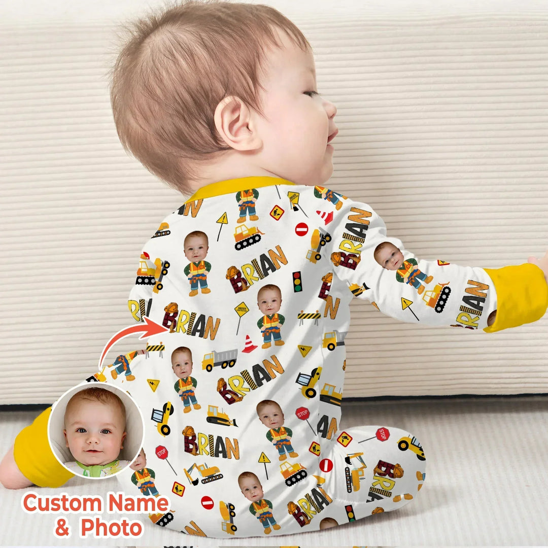 Gerippte Babykleidung mit individuellem Foto - Weich &amp; Skizzenhaft