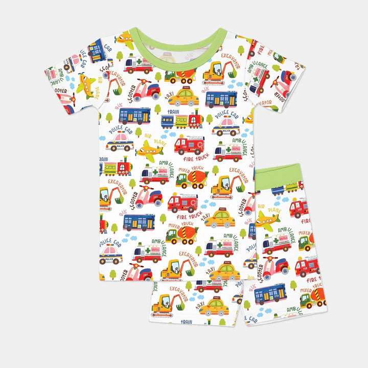 Template Zweiteiliges Pyjama-Set mit kurzen Ärmeln und Shorts
