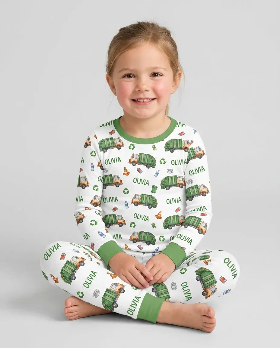 Zweiteiliges Langarm-Pyjama-Set mit Sommerfrüchten