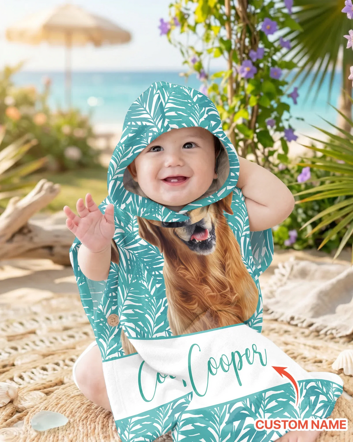 Custom Photo Print Dog Bamboo Swim Poncho