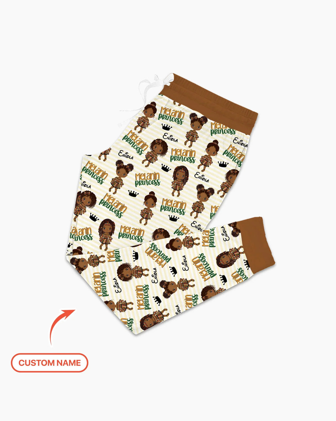 Custom Name Melanin Princess Bamboo Women Pajama Set