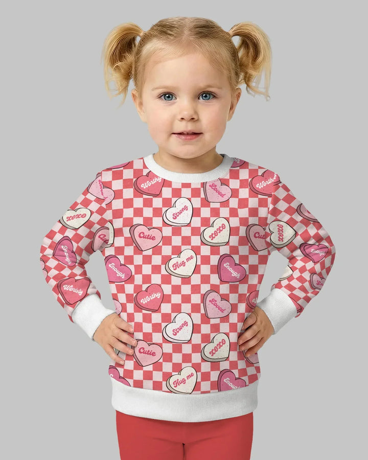 Valentine in Hearts Bambus Rundhals-Sweatshirt