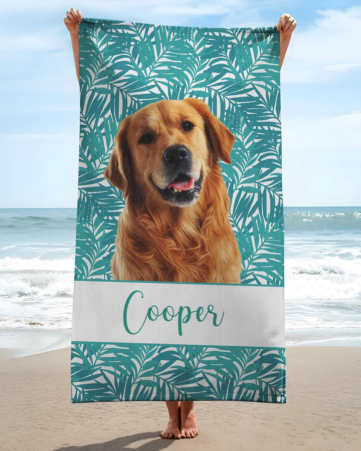 Custom Photo Print Dog Bamboo Beach Towel