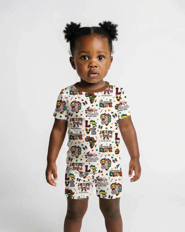 Juneteenth Breaking Every Chain Bamboo Two Piece Short Sleeve Shorts Pajama Set