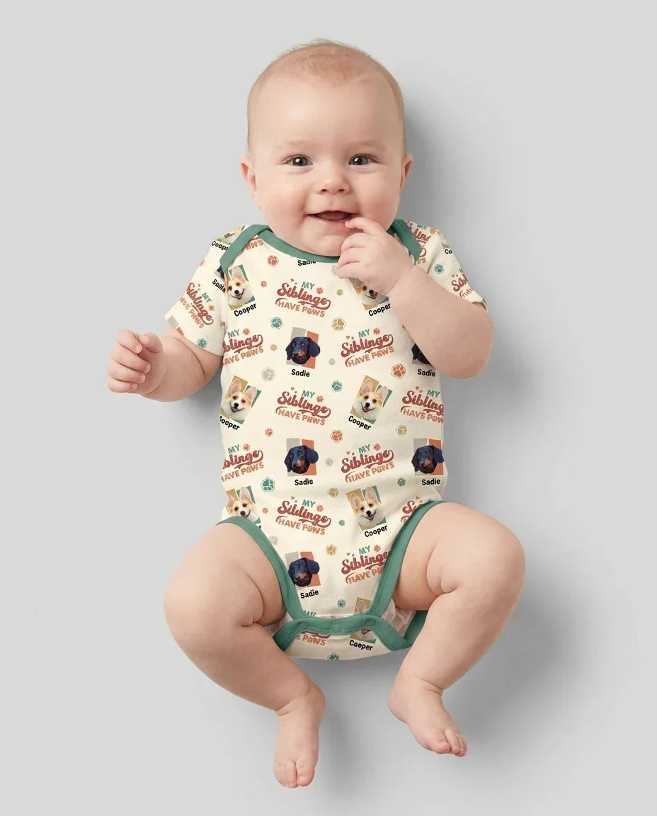 Gerippte Babykleidung mit individuellem Foto - Weich &amp; Skizzenhaft