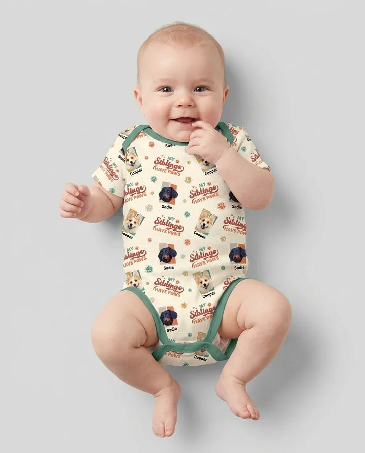 Gerippte Babykleidung mit individuellem Foto - Weich &amp; Skizzenhaft