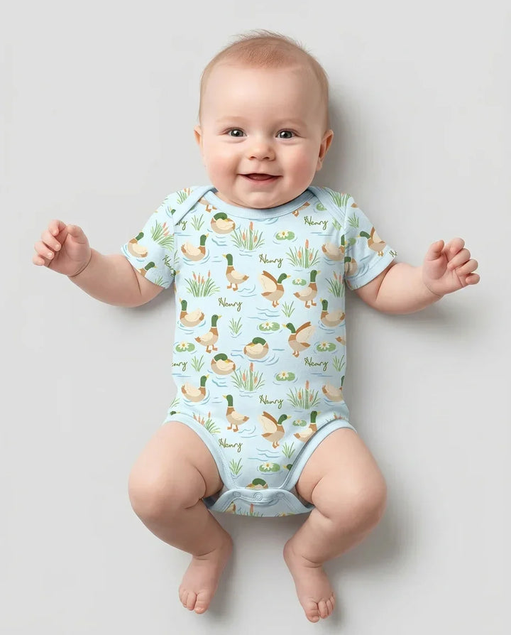 Personalized Mallard Duck Bamboo Bodysuit