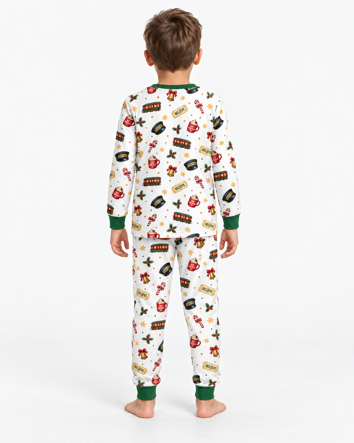 All Aboard Christmas Express Bamboo Two Piece Long Sleeve Pajama Set