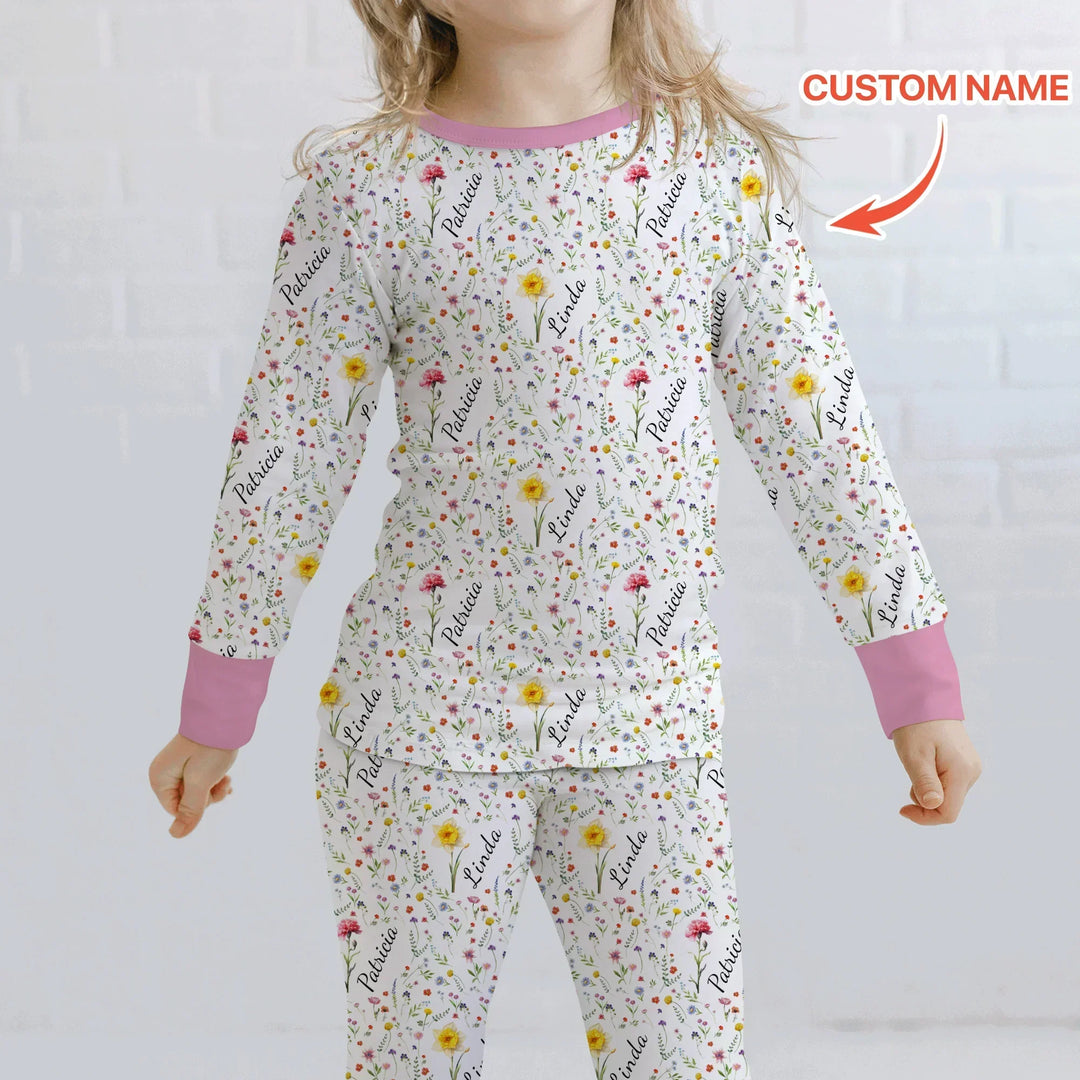 Zweiteiliges Langarm-Pyjama-Set mit Sommerfrüchten