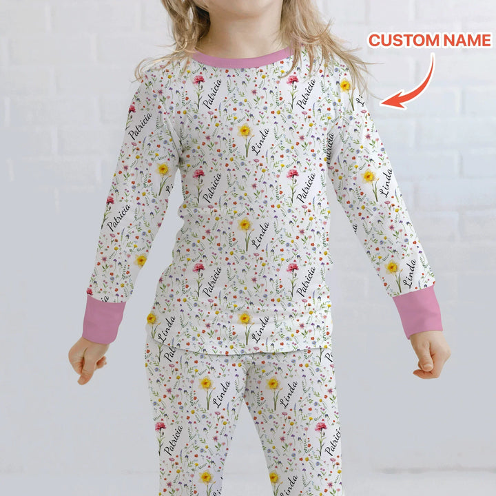 Zweiteiliges Langarm-Pyjama-Set mit Sommerfrüchten