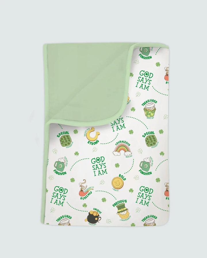 St Patrick's Day God Says I Am Bamboo Blanket