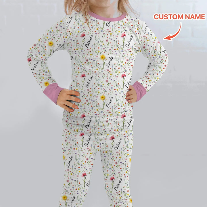 Zweiteiliges Langarm-Pyjama-Set mit Sommerfrüchten