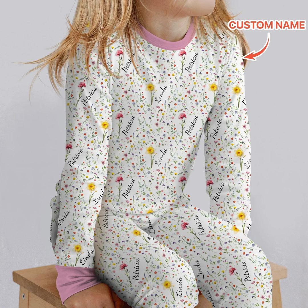 Zweiteiliges Langarm-Pyjama-Set mit Sommerfrüchten