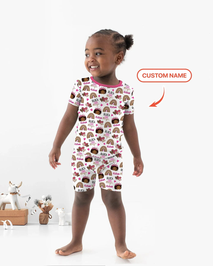 Zweiteiliges Pyjama-Set mit kurzen Ärmeln und Shorts im Sommer-Design