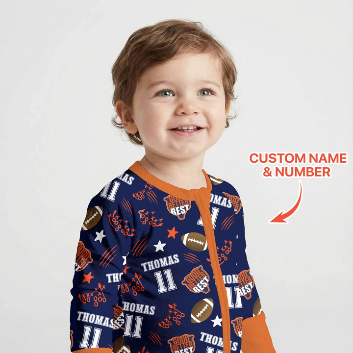 Custom Name Football Good Better Best Bamboo Convertible Zippy