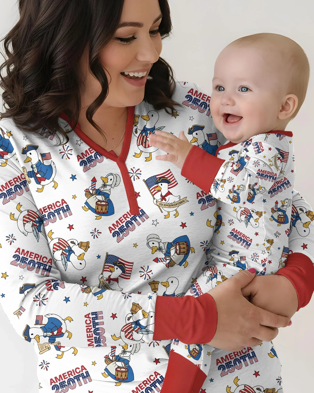 Patriotische Gans feiert 250 Jahre Bambus Pyjama Set für Frauen