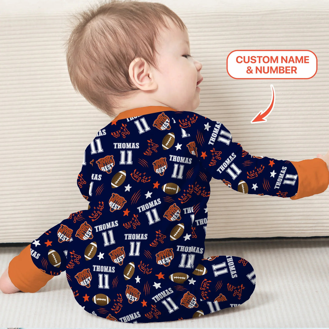 Custom Name Football Good Better Best Bamboo Convertible Zippy