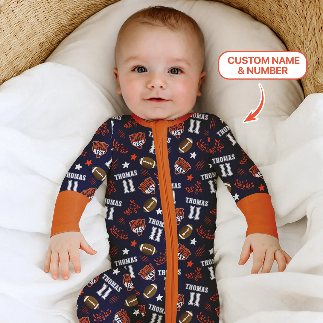 Custom Name Football Good Better Best Bamboo Convertible Zippy