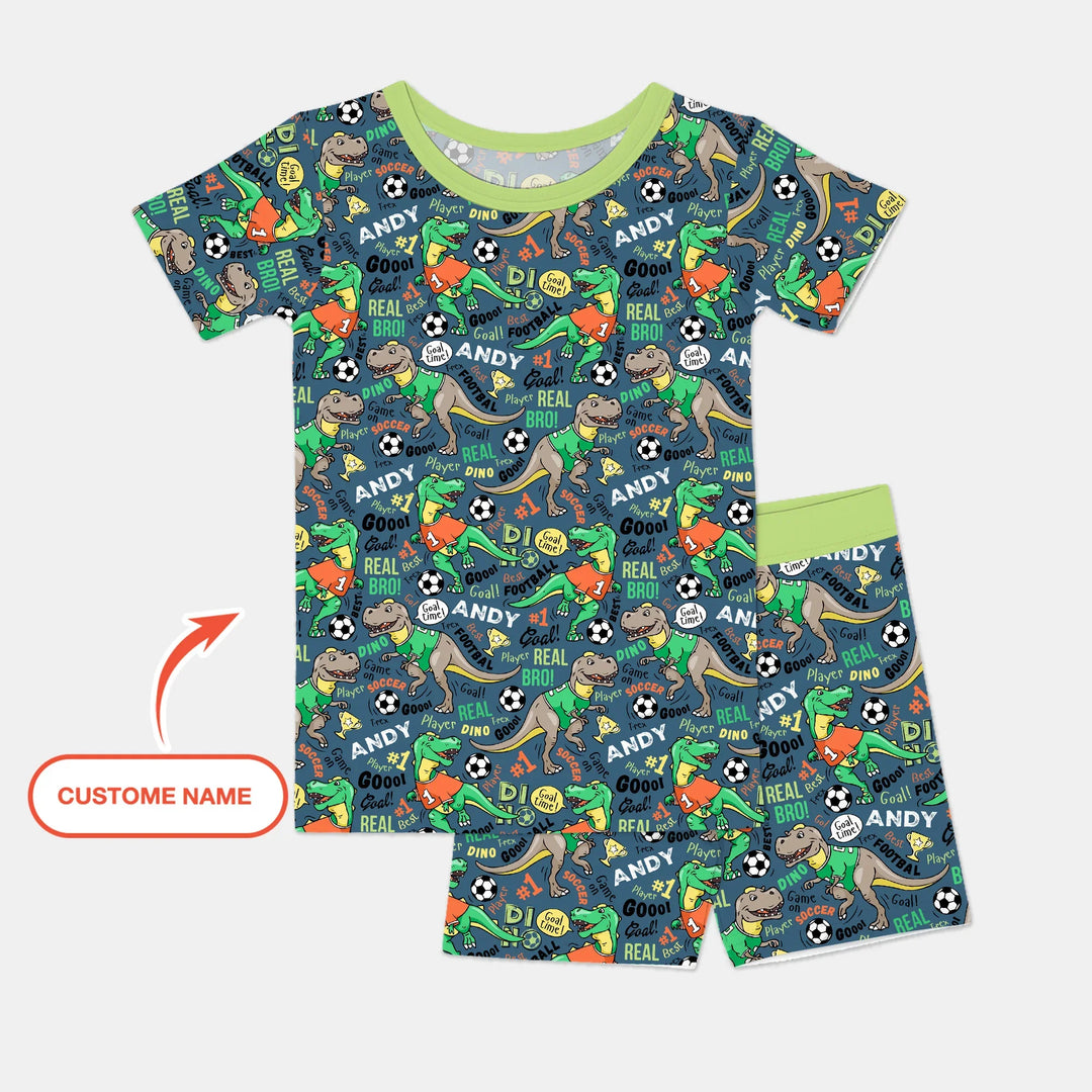 Zweiteiliges Pyjama-Set mit kurzen Ärmeln und Shorts im Sommer-Design