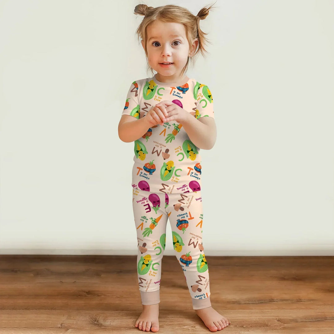 Zweiteiliges, kurzärmliges Pyjama-Set mit Marienkäfern