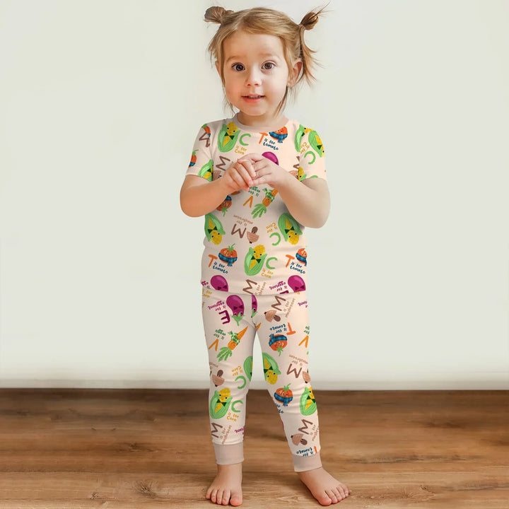 Zweiteiliges, kurzärmliges Pyjama-Set mit Marienkäfern