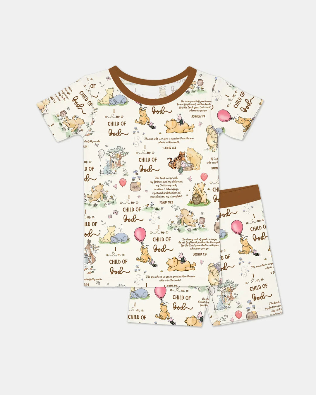 Template Zweiteiliges Pyjama-Set mit kurzen Ärmeln und Shorts