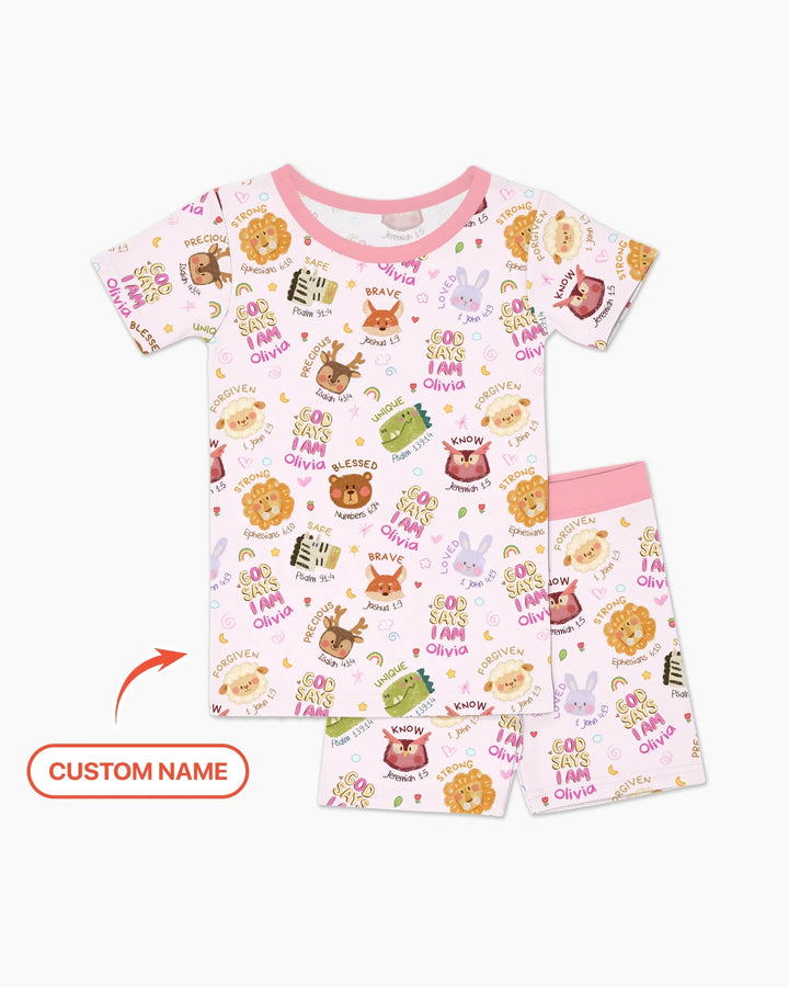 Zweiteiliges Pyjama-Set mit kurzen Ärmeln und Shorts im Sommer-Design