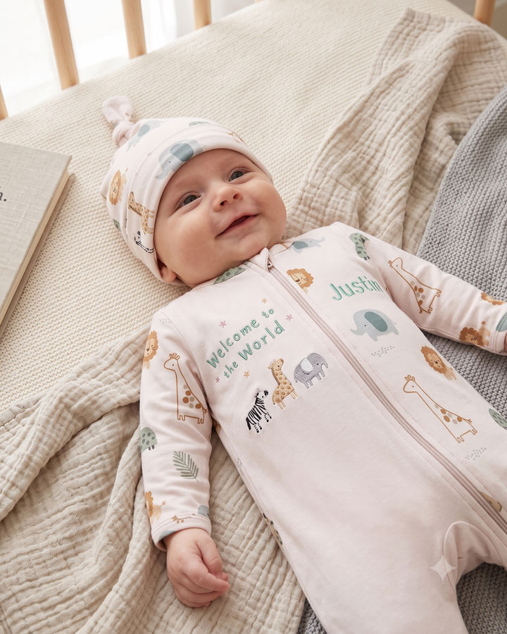 Gerippte Babykleidung mit individuellem Foto - Weich &amp; Skizzenhaft