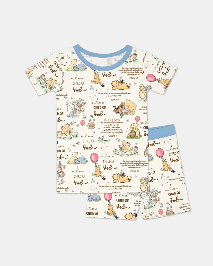 Template Zweiteiliges Pyjama-Set mit kurzen Ärmeln und Shorts