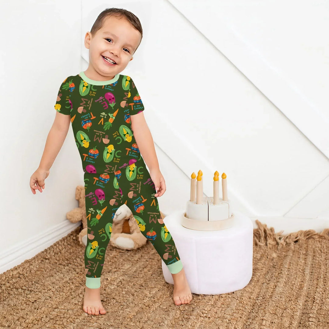 Zweiteiliges, kurzärmliges Pyjama-Set mit Marienkäfern