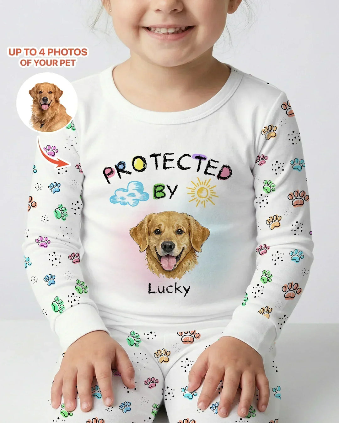 Zweiteiliges Langarm-Pyjama-Set mit Sommerfrüchten