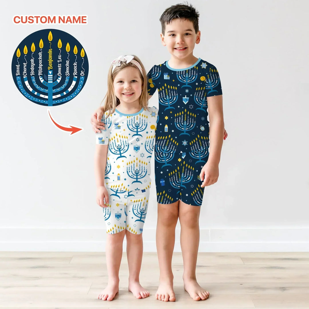 Zweiteiliges Pyjama-Set mit kurzen Ärmeln und Shorts im Sommer-Design