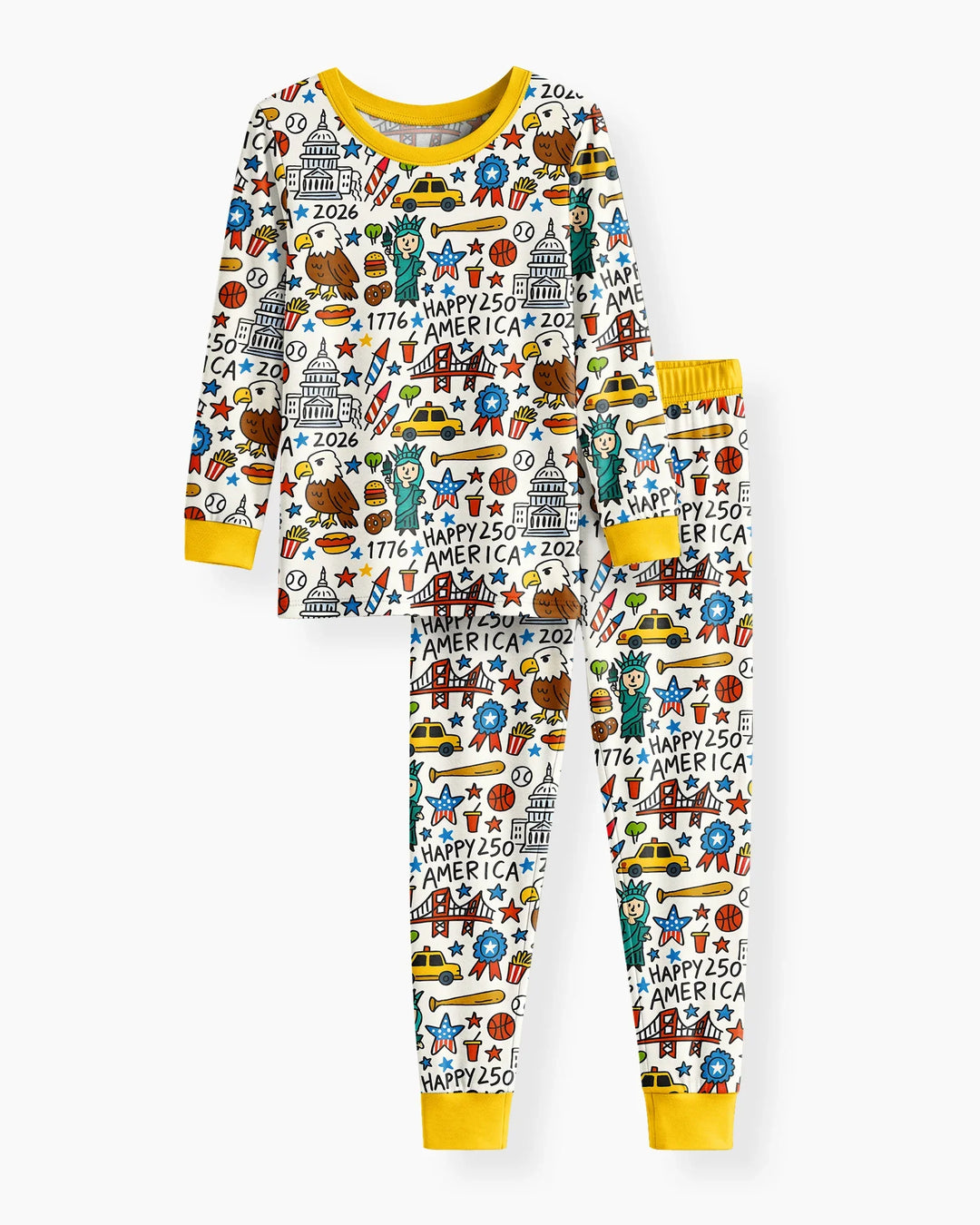 Zweiteiliges Langarm-Pyjama-Set mit Sommerfrüchten