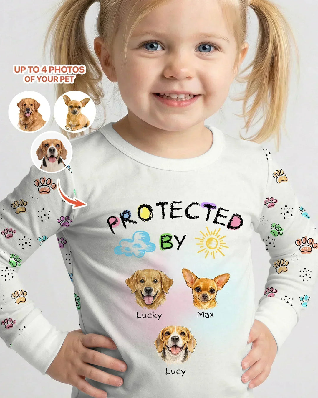 Zweiteiliges Langarm-Pyjama-Set mit Sommerfrüchten