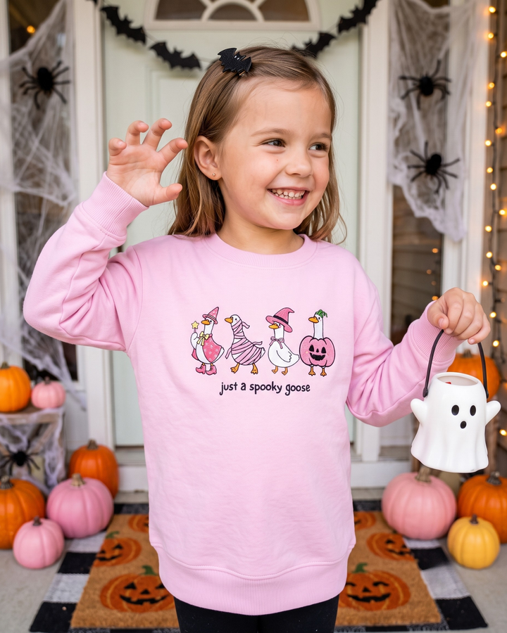 Just a Spooky Goose Embroidered Bamboo Crewneck Sweatshirt