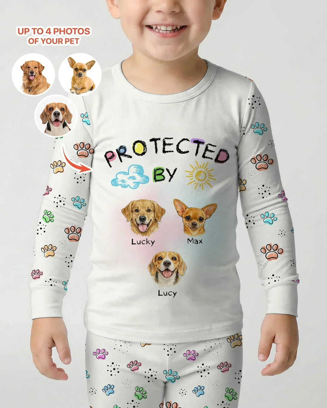 Zweiteiliges Langarm-Pyjama-Set mit Sommerfrüchten