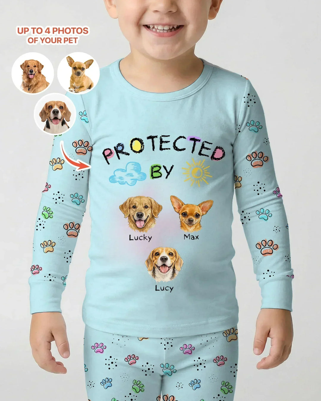 Zweiteiliges Langarm-Pyjama-Set mit Sommerfrüchten