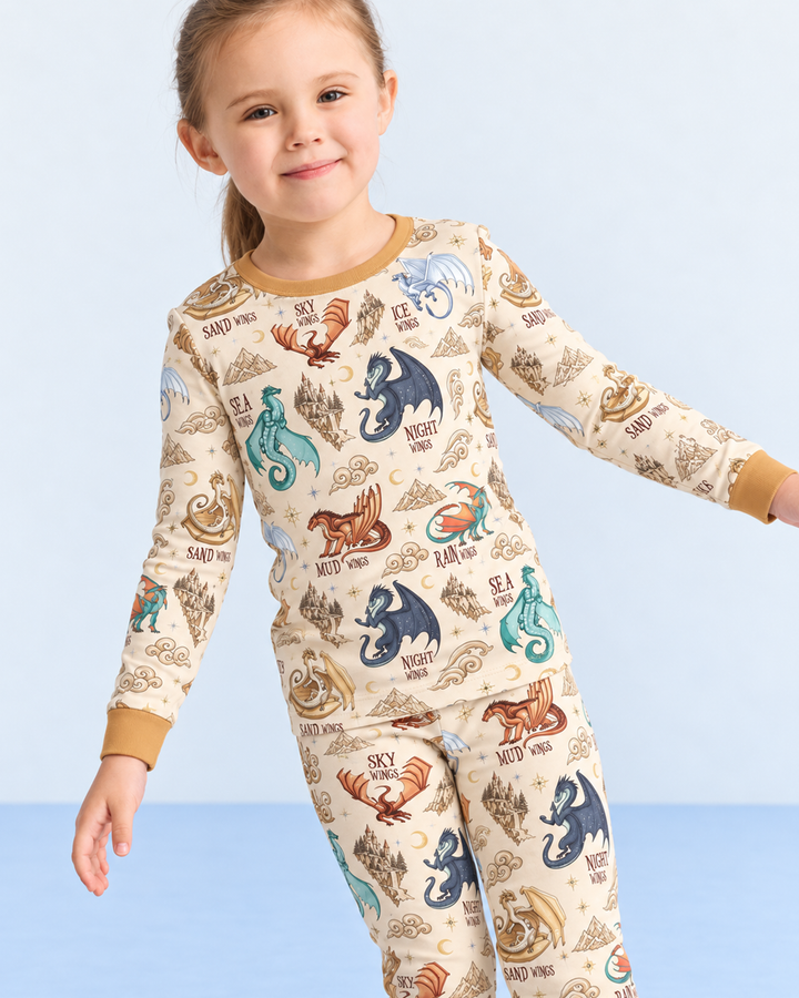 Elemental Dragons Bamboo Two Piece Long Sleeve Pajama Set