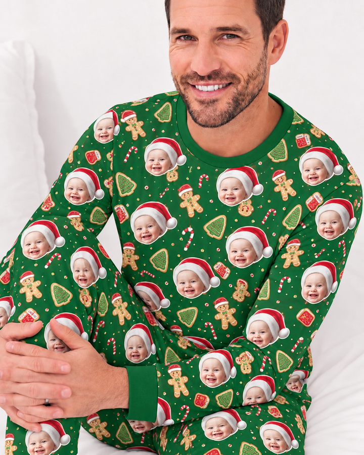 Custom Photo Funny Family Bamboo Men's Pajama Set