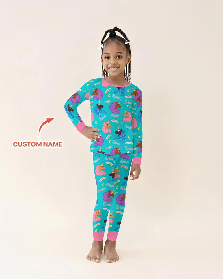 Zweiteiliges Langarm-Pyjama-Set mit Sommerfrüchten