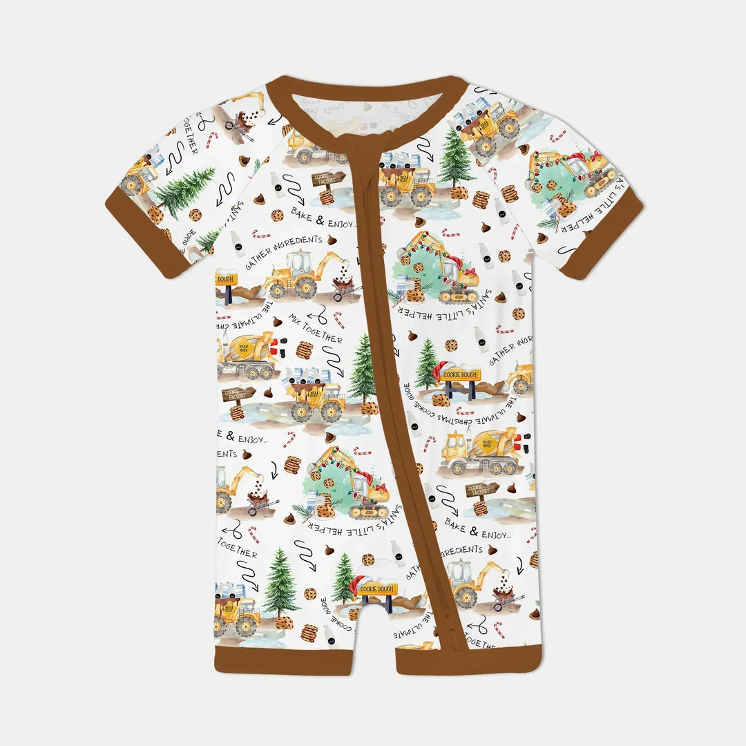 Construction Christmas Cookie Bamboo Shorty Zippy