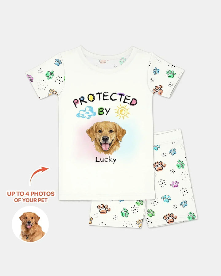 Zweiteiliges Pyjama-Set mit kurzen Ärmeln und Shorts im Sommer-Design