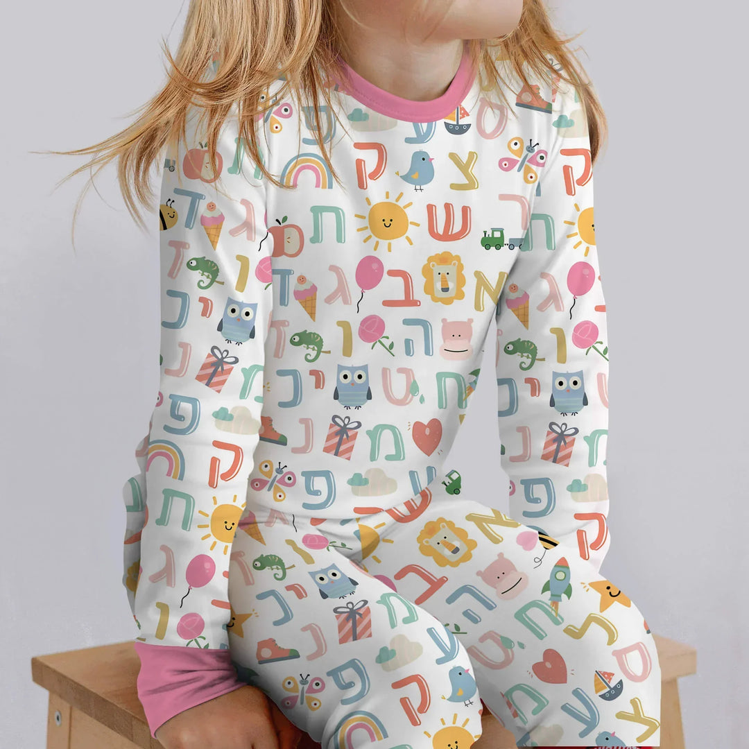 Zweiteiliges Langarm-Pyjama-Set mit Sommerfrüchten