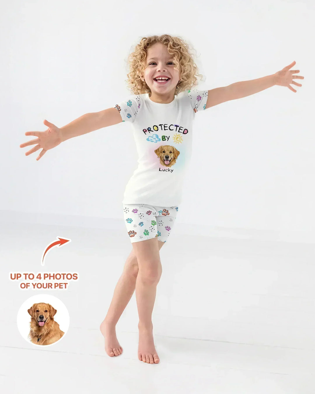 Zweiteiliges Pyjama-Set mit kurzen Ärmeln und Shorts im Sommer-Design