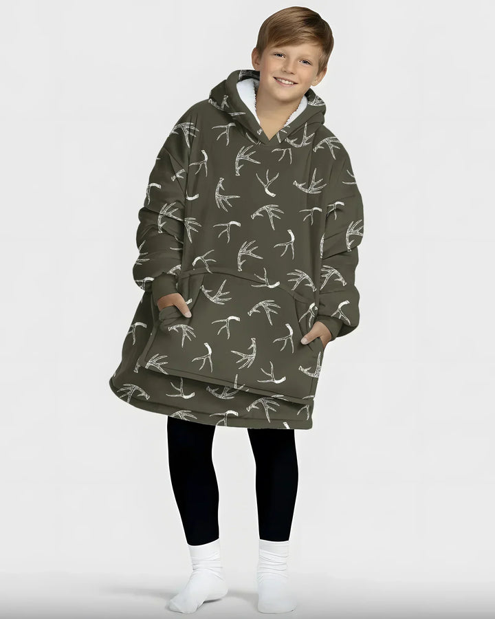 Antlers Minimalism Tragbarer Bambus-Deckenhoodie