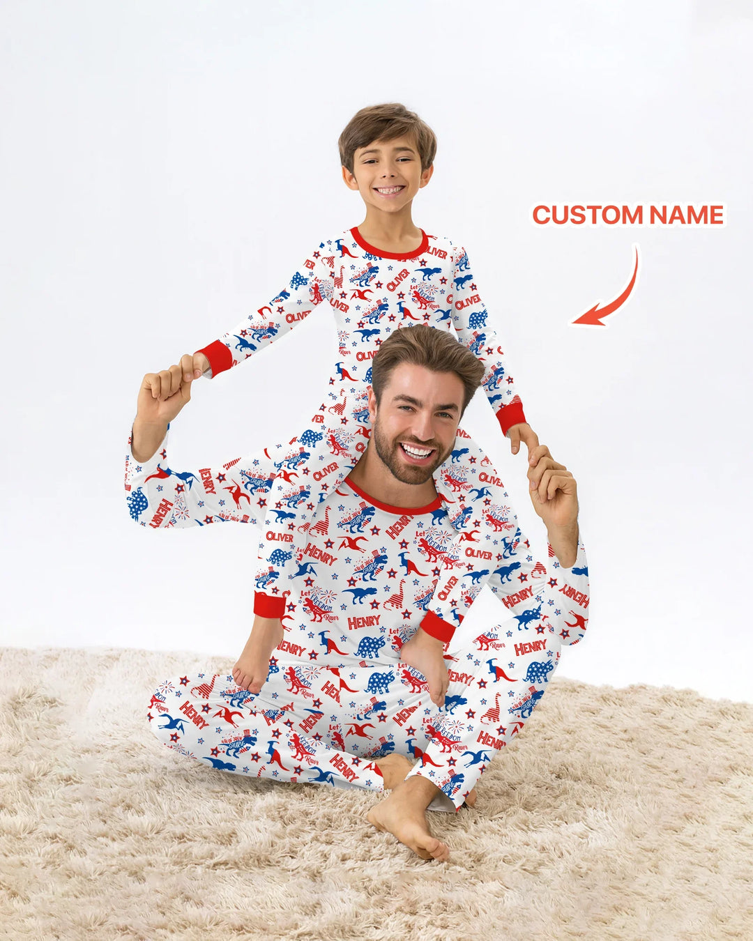 Zweiteiliges Langarm-Pyjama-Set mit Sommerfrüchten