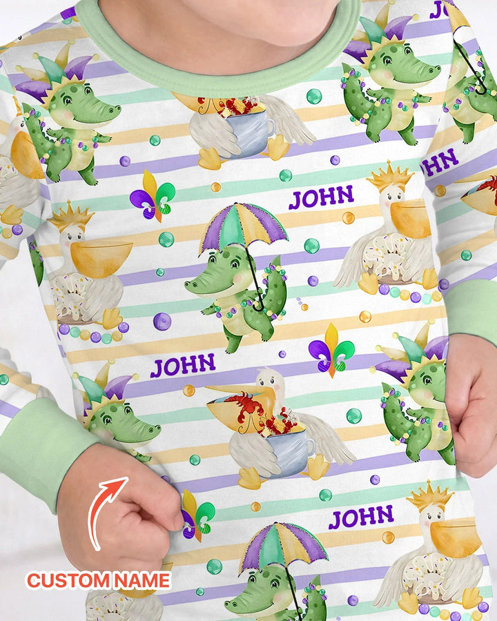 Zweiteiliges Langarm-Pyjama-Set mit Sommerfrüchten