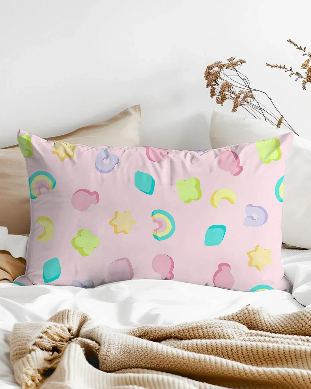 Pastel Lucky Charms Scatter Bamboo Pillow Case