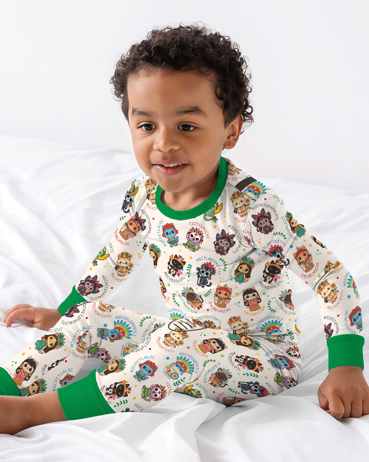 Michi Fiesta Azteca Bamboo Two Piece Long Sleeve Pajama Set